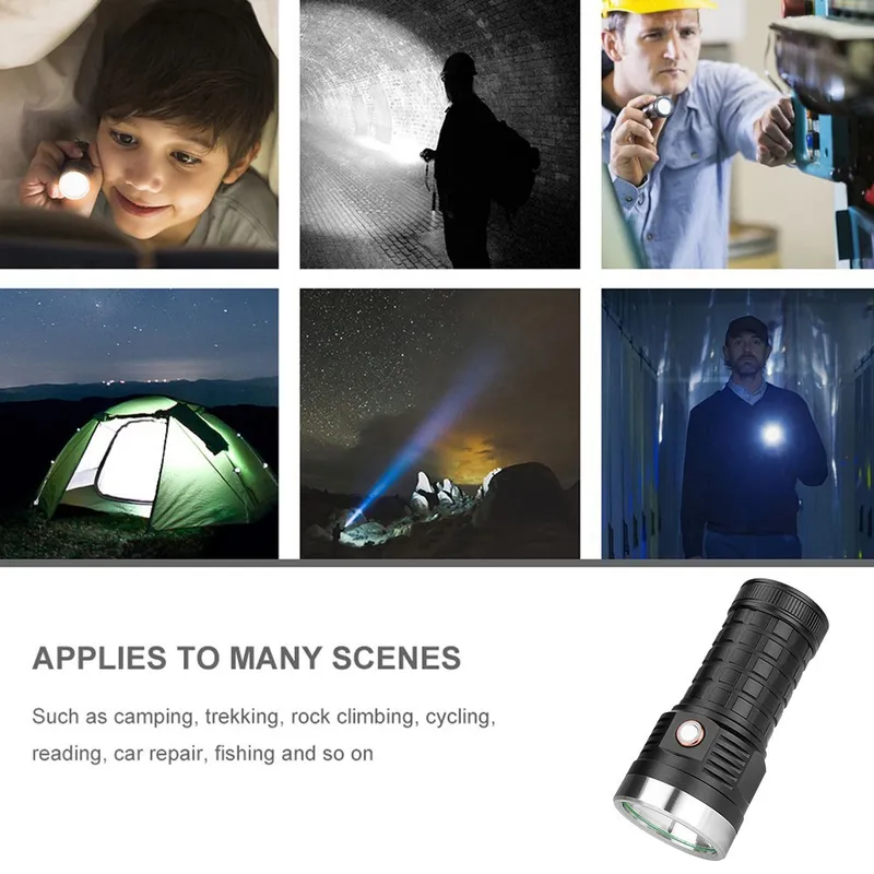 New P70 2000lm Flashlight Outdoor Lighting Aluminum Waterproof Flashlight