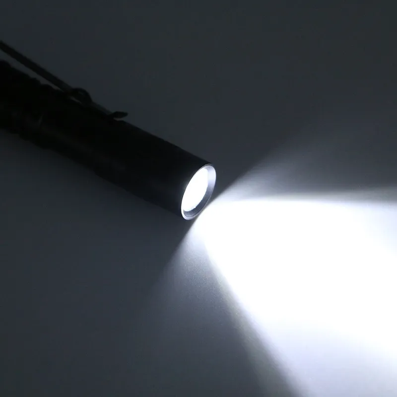 Portable XPE R3 LED Flashlight with Clip AAA Pocket Pen Torch Light