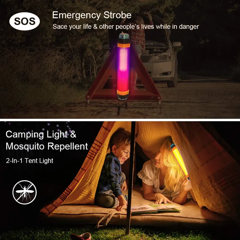 IP68 Outdoor Flashlight Mosquito Repellent Lanterns LED Flashlight Torches Camping Light