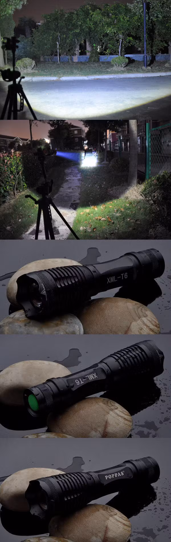 18650 Rechargeable Telescopic CREE Xm-L T6 High Power Flashlight