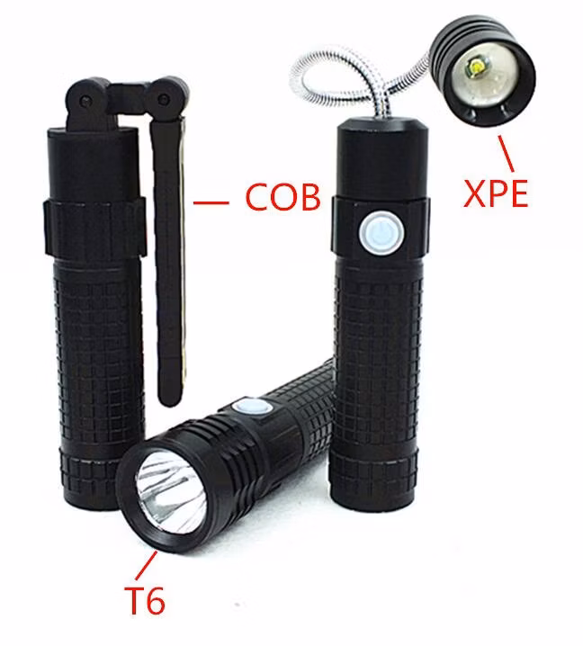 COB Rechargeable Flashlights Magnetic Inspection Lamp Zooming LED Torch