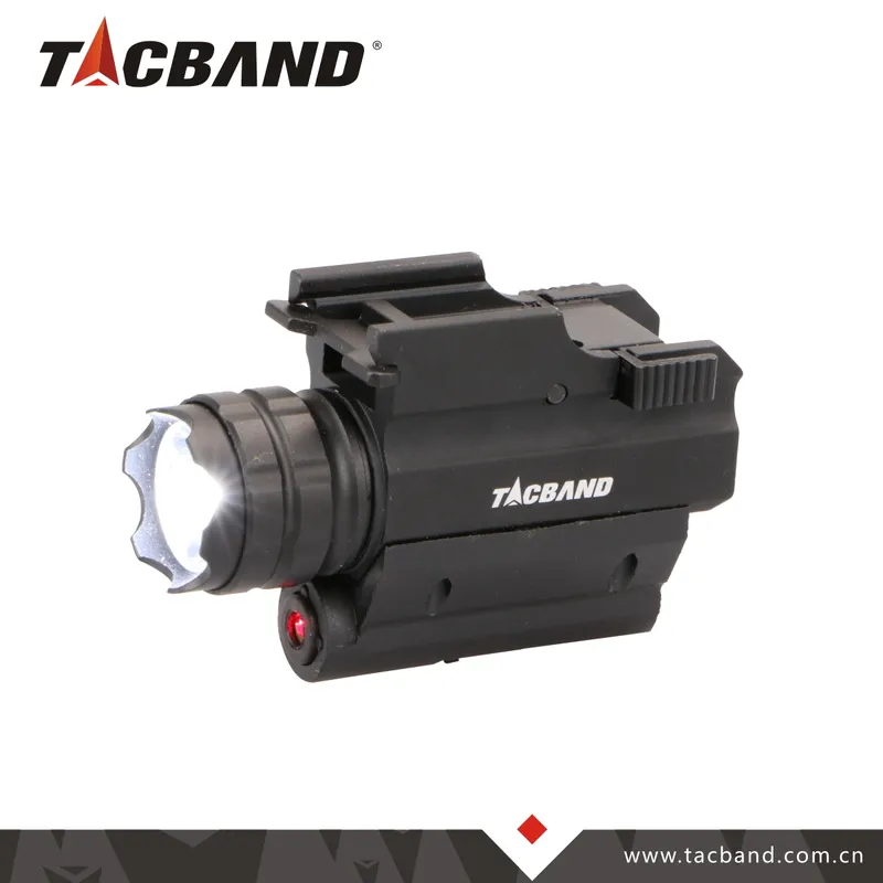 Tactical LED Flashlight with Red Laser Sight Pointer for Weapon