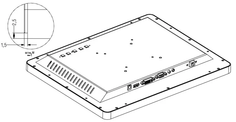 19"Capacitive Touch Screen Monitor with High Brightness LCD Panel