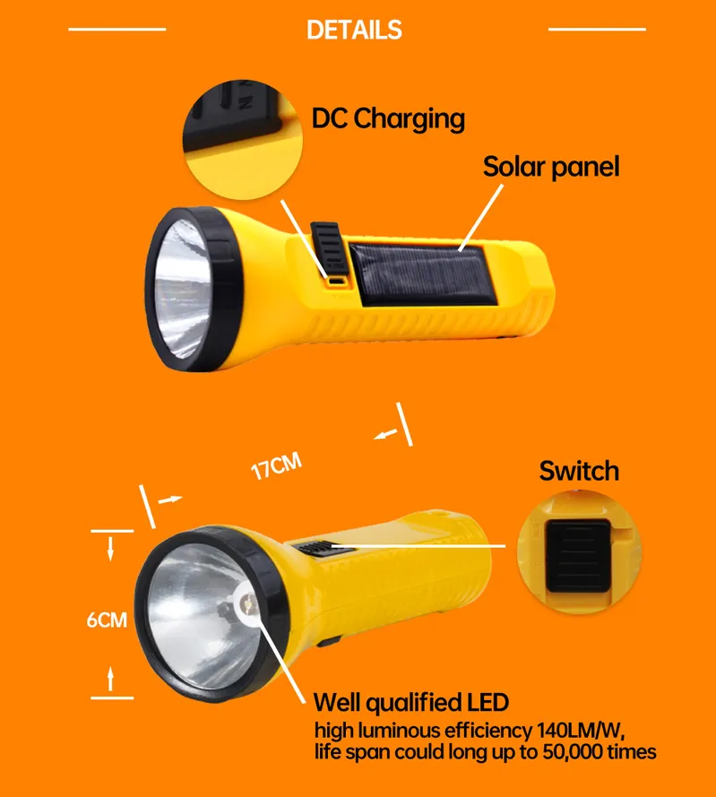 Virus Killing Solar LED Flashlight UVC Ultraviolet Lamps Torch