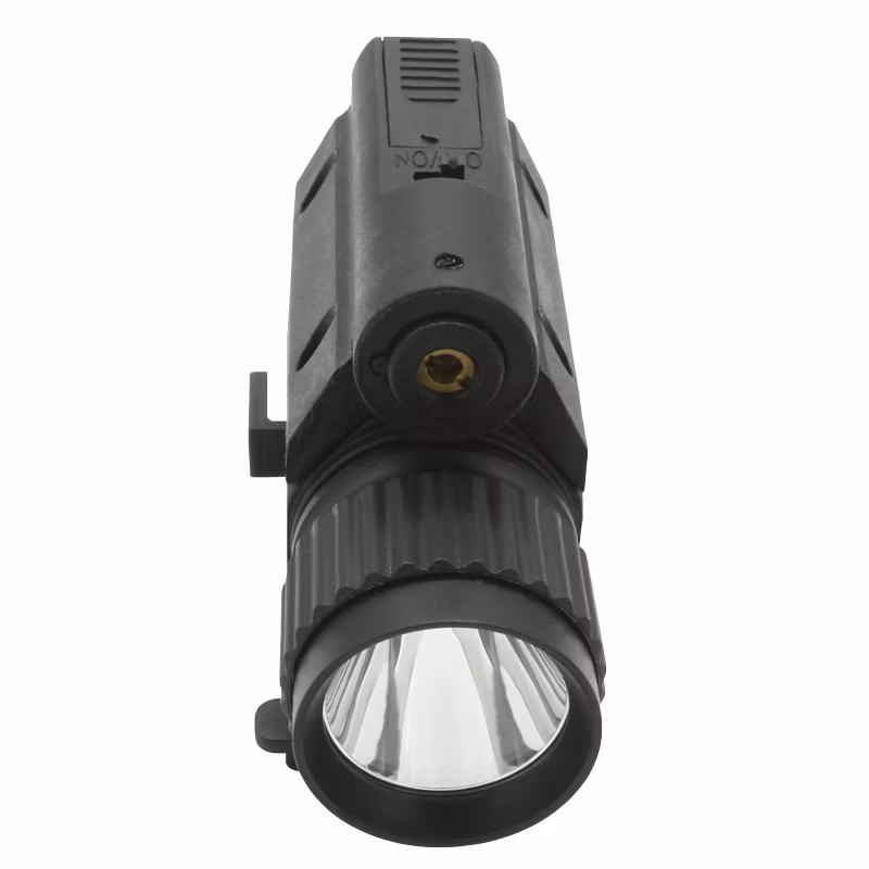 Tactical Compact Gun Mounted Flashlight LED Torch with Red Laser