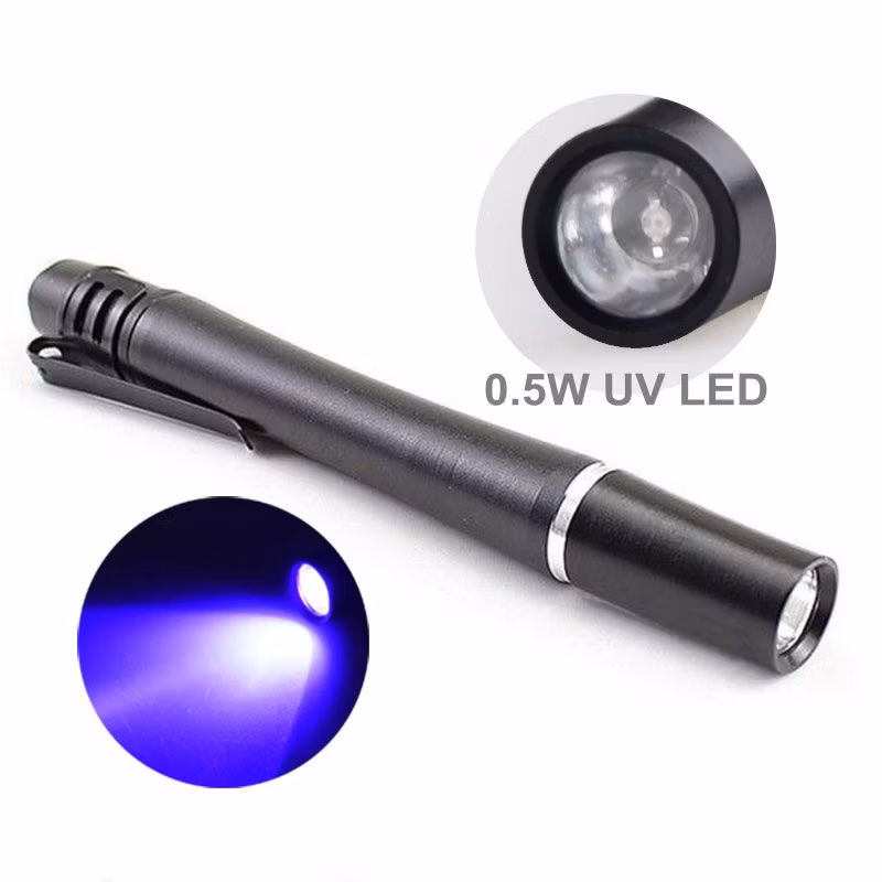 Ultraviolet Flashlight 380nm 365nm 395nm Glue Curing Invisible Ink Detector Mini Flashlight