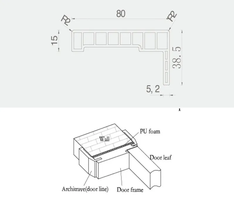 Corrosion Resistance WPC Wood Plastic Composite Architrave