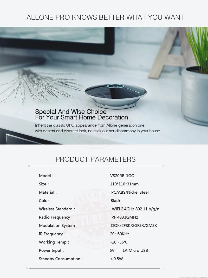 Allone PRO Universal Remote Control All Home Appliances IR RF WiFi Smart Home