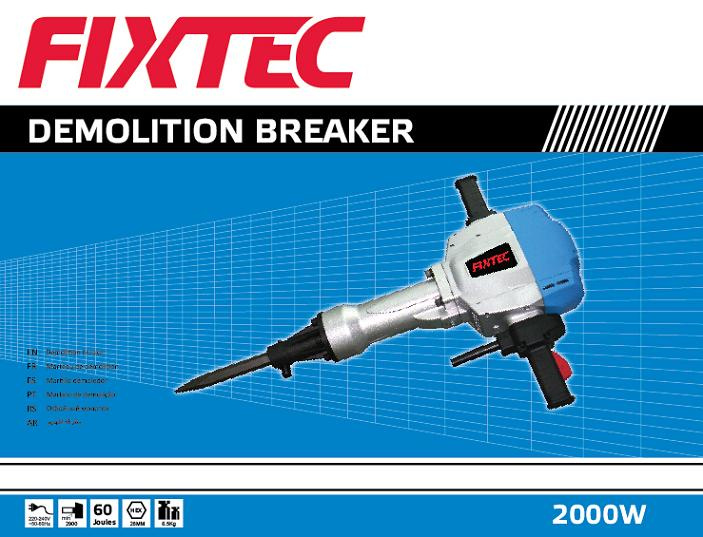 Fixtec 2000W Electric Chipping Hammer, Demolition Breaker