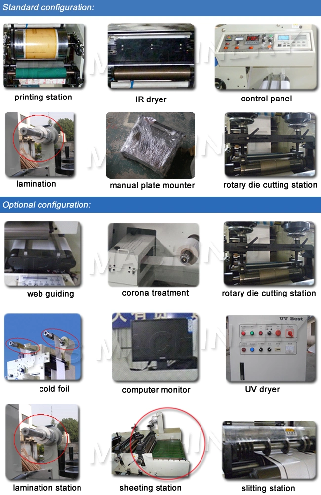 Five Color Laminating Rotary Die Cutting Machine Printing Machine for Self-Adhesive Film Label Sticker Roll