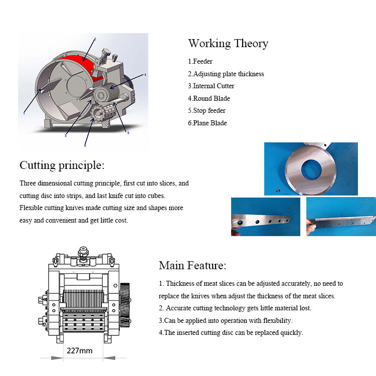 Automatic Goat Meat Cutting Machine Slicer Dicer	 Sausage Cube Cutting Machine
