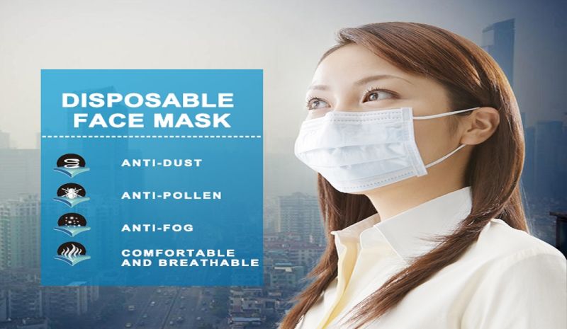 3-Ply Non Woven Blue Earloop Disposable Mask Cover