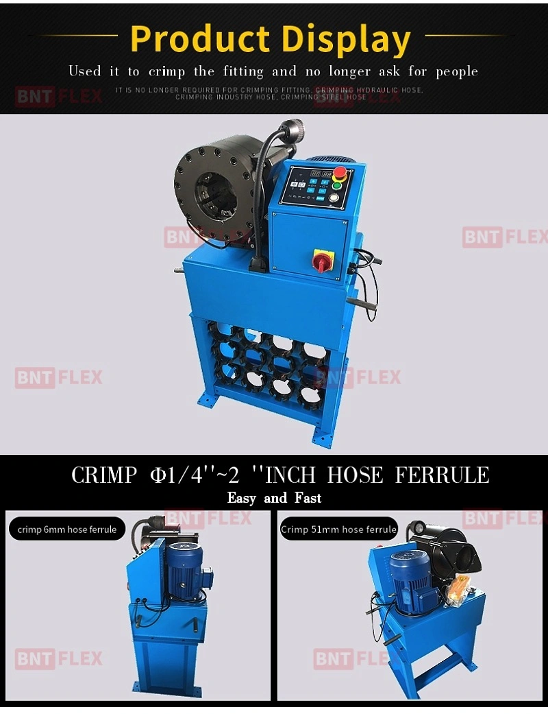 Ce 2'' 10sets Free Dies Widely New Coming Hydraulic Hose Crimping Machine