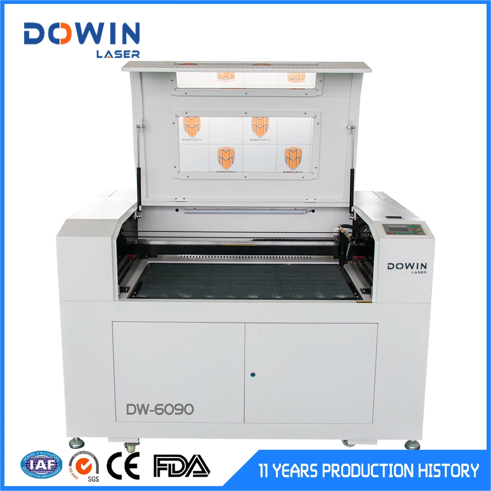 6090 CO2 laser Cutting Machine for Acrylic Wood Leather Cloth Paper with 80W 100W Dowin Laser