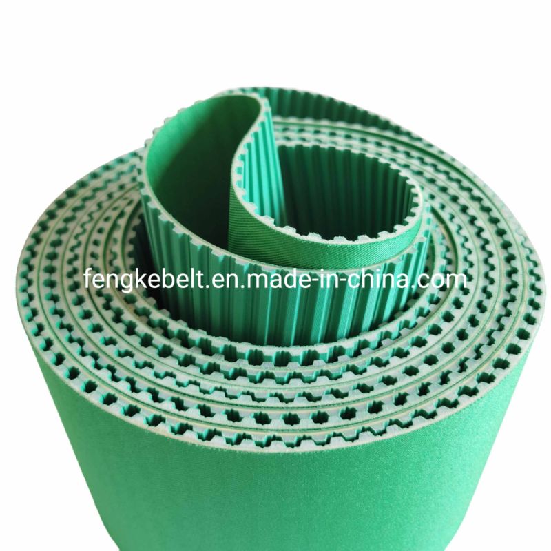 Green Fabric Coating Polyurethane Belt Aramid Fiber Cord Timing Belt