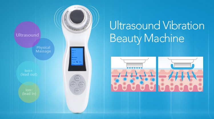 New Arrival Vibration Ultrasound Massage LED Galvanic Facial Machine