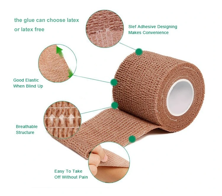 Cheap Elastic Non Woven Cohesive Bandage with Latex or Latex Free