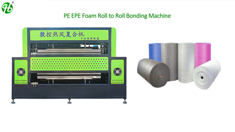 EPE PE XLPE Foam Rolls Sheets Roller Glueless Hot Air Thickening Laminating Laminator Machine