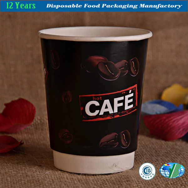Disposable Food-Grade Double Wall Coffee Cups with Lids