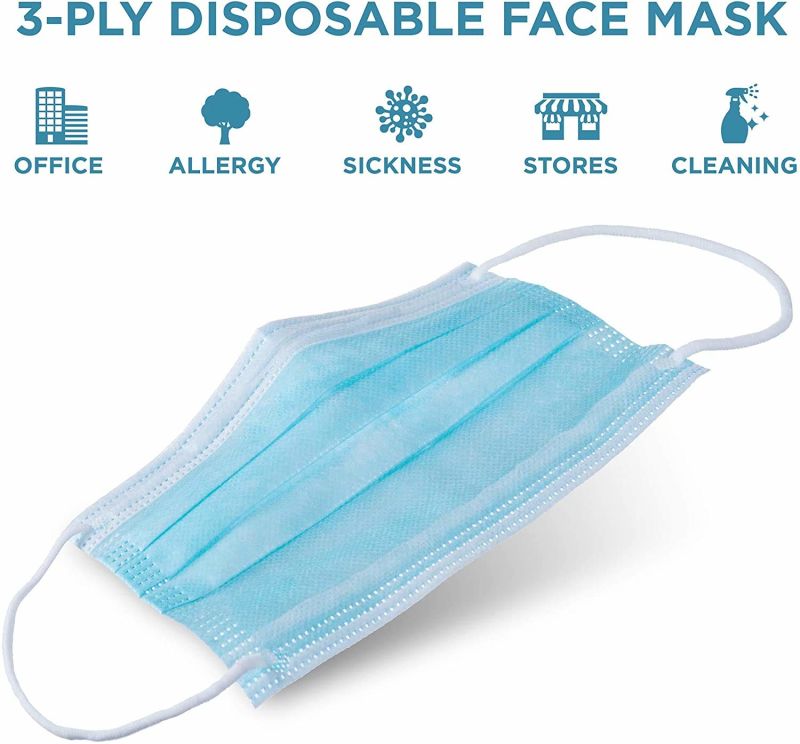 High Quality Adjustable Earloop Disposable 3ply Face Masks Non Woven