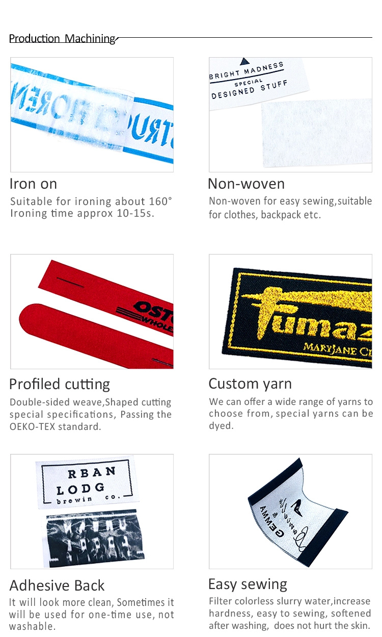 High Quality Durable Soft Fabric Clothing Labels