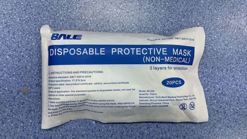 Ce Grade High Quality 3ply Non Woven Disposable Civil Face Mask
