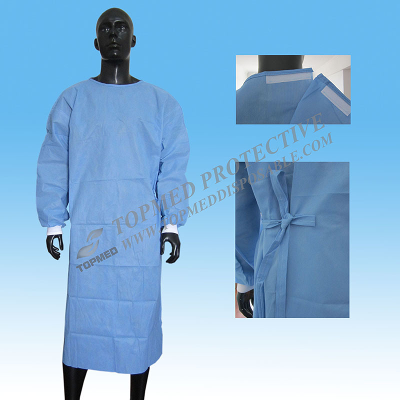 Medical Nonwoven SMS/PP Surgical Gown, Hospital Surgeon Clothing