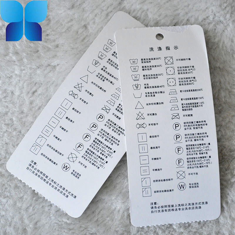 Special Paper Instruction Washing Labels for Bags/Clothing/Textile