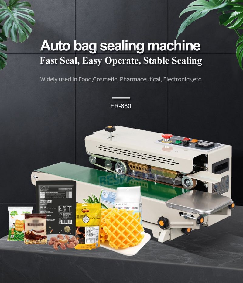 Continuous Plastic Bag Sealing Machine with Conveyor Belt