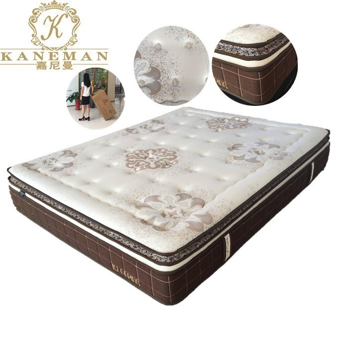 New Designed Euro Pillow Top Latex Memory Foam Bonnell Spring Mattress in Box