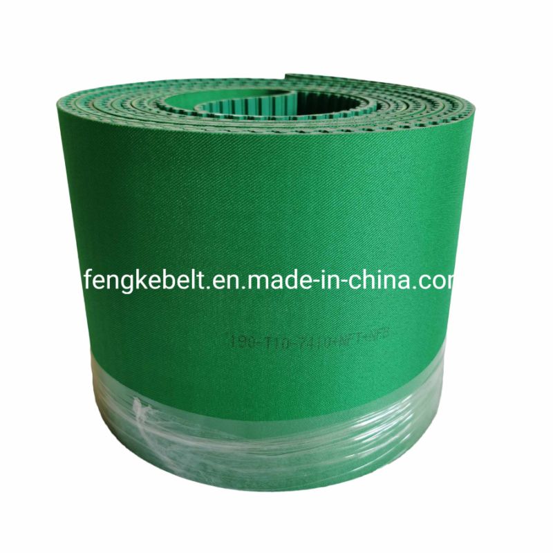 Green Fabric Coating Polyurethane Belt Aramid Fiber Cord Timing Belt