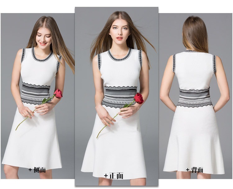 2018 New Style Sleeveless Knitted Dress Ladies Sweater Long Style