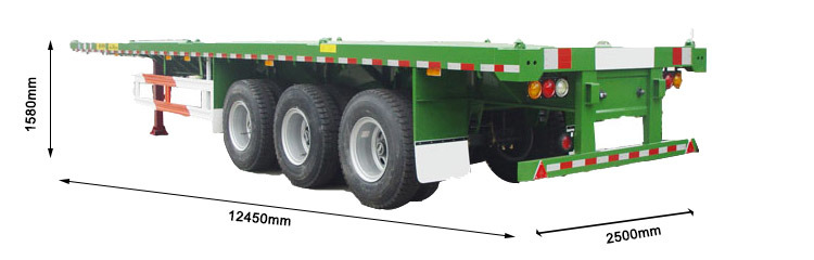 New 20/40FT Container Flatbed Truck Trailer 3axles Flatbed Semi Trailer