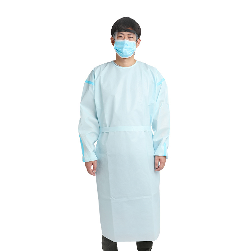 Manufacturer AAMI 3 PP+PE/SMS Medical/Non-Surgical Gown Disposable Protective Isolation Gown Medical Supplies