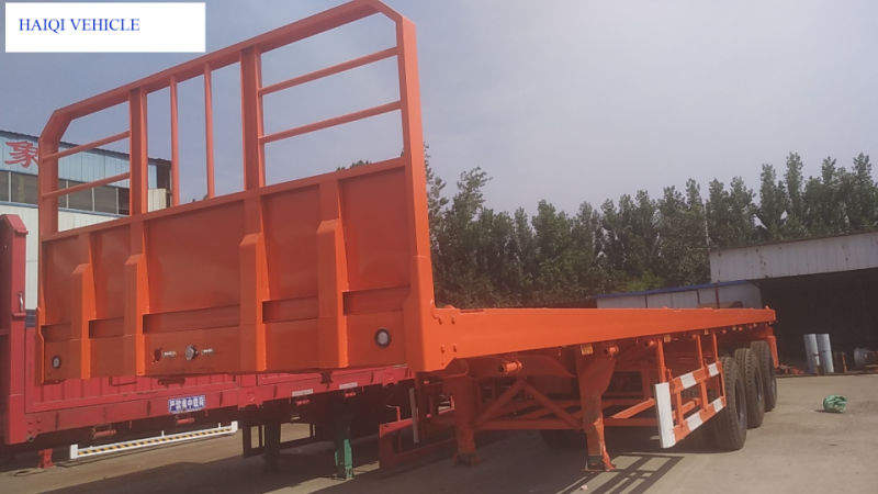 3 Axles Flatbed Truck Trailer 20/40FT Container Flatbed Semi Trailer