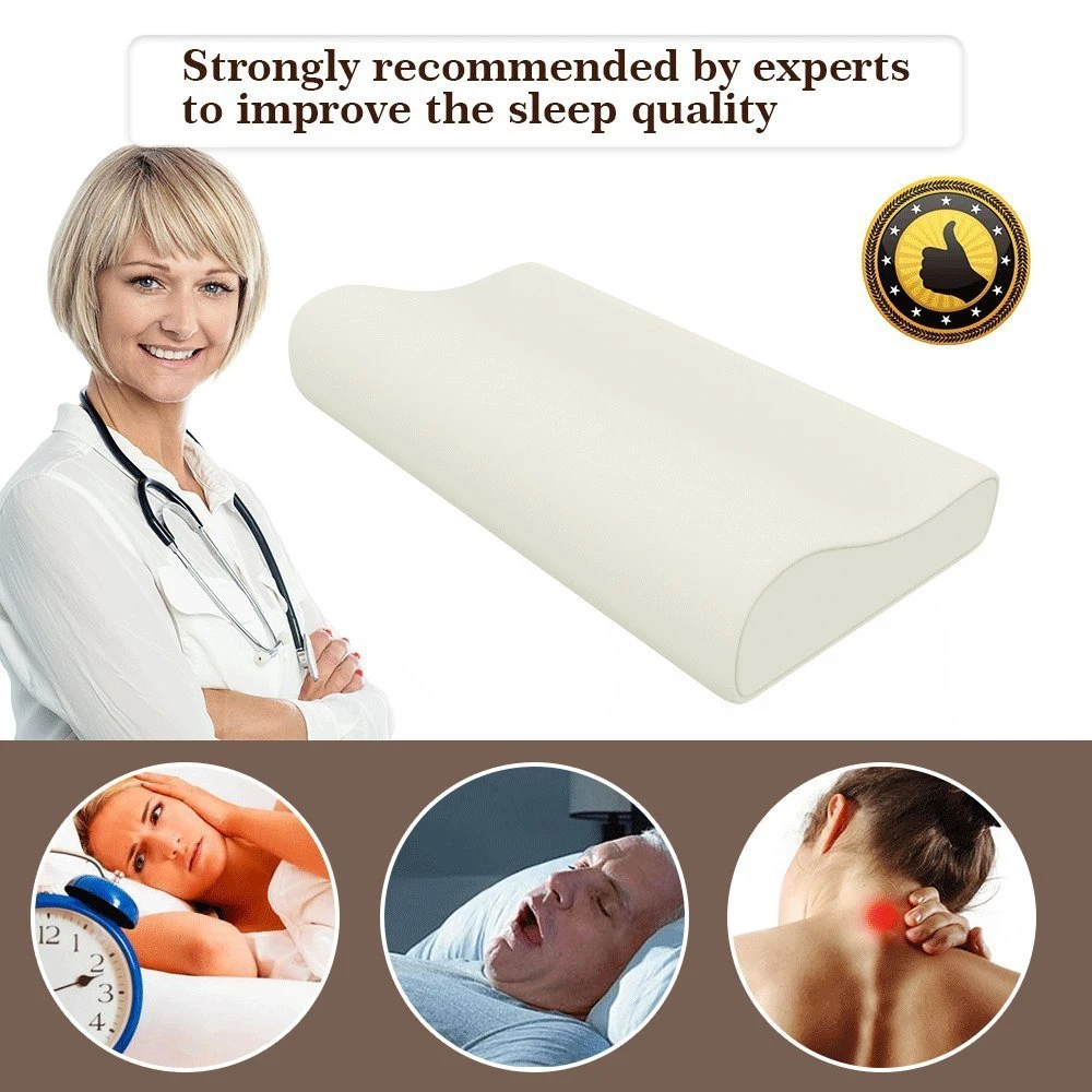 Bamboo Fabric Fiber Foam Neck Contour Orthopedic Cervical Sleep Memory Foam Pillow