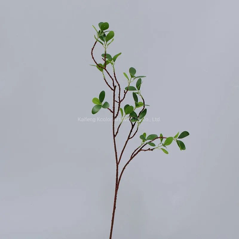 Hot Sale 54cm Green Plastic Artificial Ficus Leaves for Home Decoration