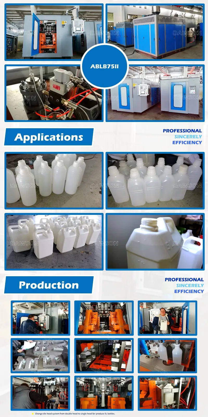 Plastic Moulding Machine with Toggle Type for 2L PE Household Bottles