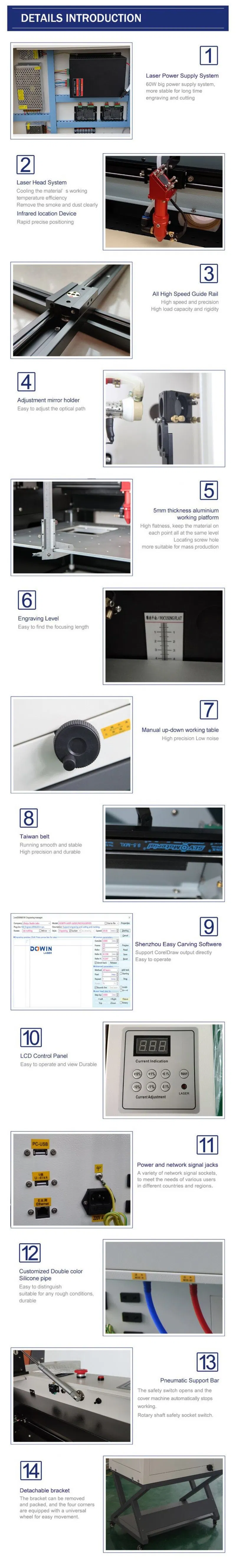 Small Size Plywood CO2 Small-Scale Laser Engraving Cutting Machine