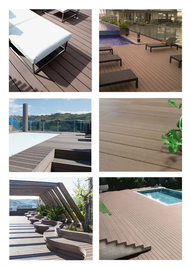 Anti -Slip Recycled Wood Plastic Composite WPC Crack-Resistant Plastic Teak Decking