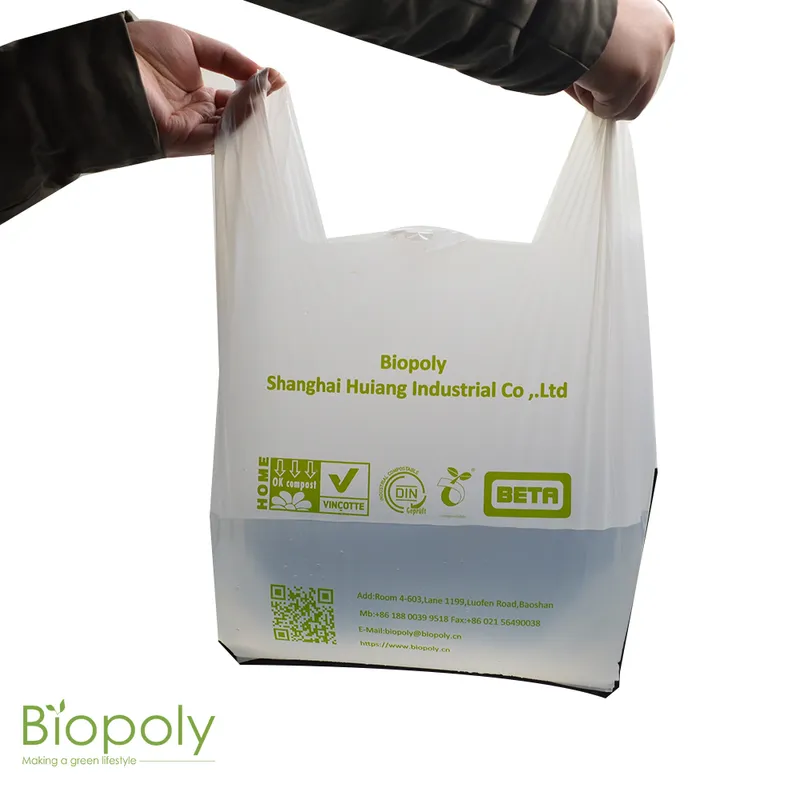 100% Biodegradable PLA Plastic Bags for Shopping Bag, Trash Bag