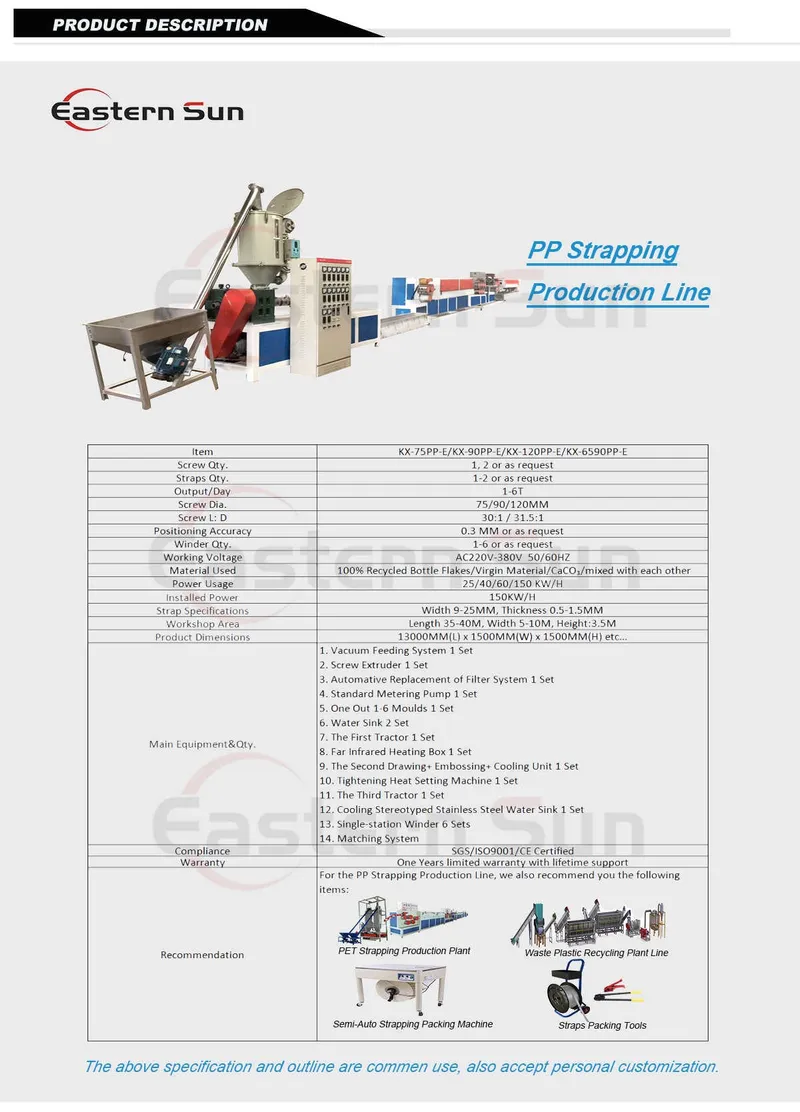 PP Plastic Strap Making Extruder Machine for Plastics