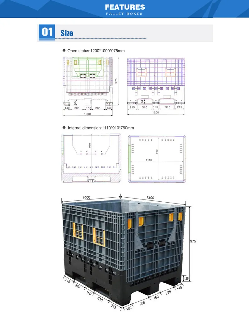 Plastic Collapsible Bulk Containers/Folding Plastic Pallet Box