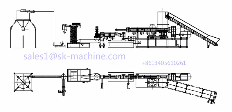 PP PE PVC Plastic Pelletizerr Machine for Recycle Plastic