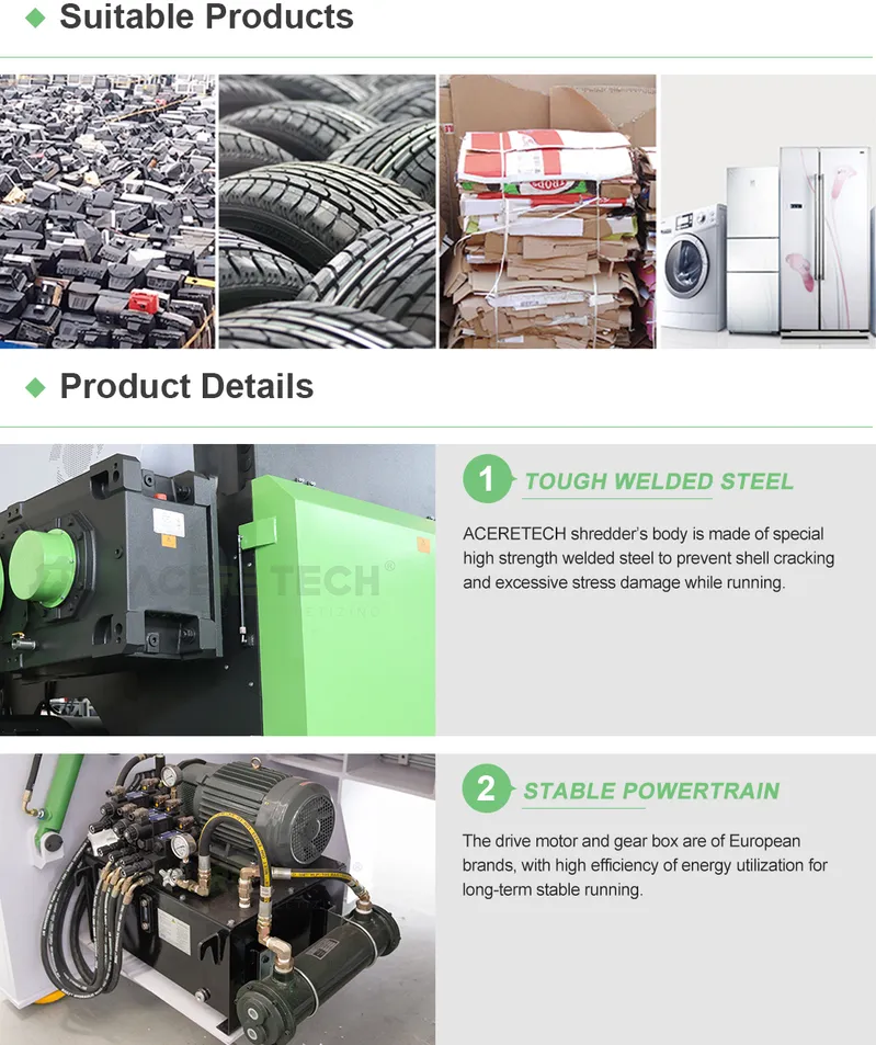 Famous Brand Motor Plastic Solid Waste Shredder Crusher Machine