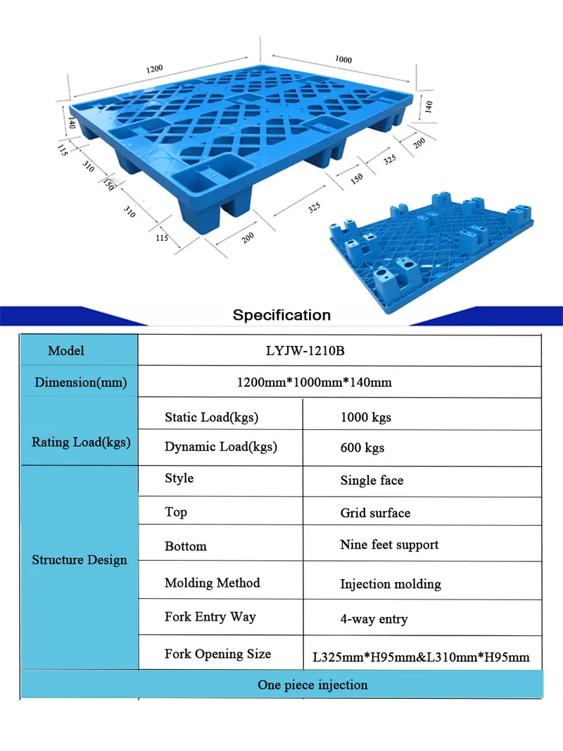 1200X1200 6 Runners Plastic Pallet, Heavy Duty Plastic Pallet