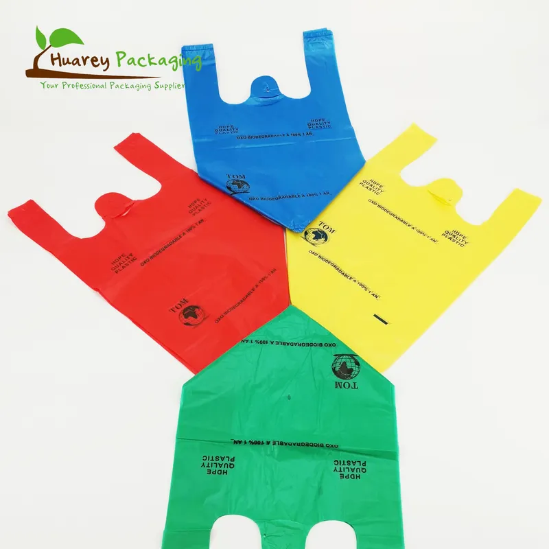 Custom Plastic Trash T-Shirt Bag Biodegradable for Home