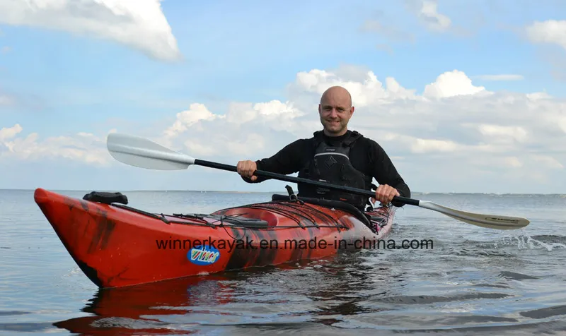 Single Plastic Racing Kayak with Adjustable Foot Pedals