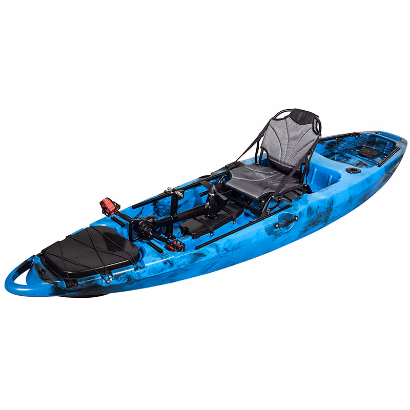 Single Plastic Pedal Drive Rowing No Inflatable Fishing Kayak with Pedal Boat