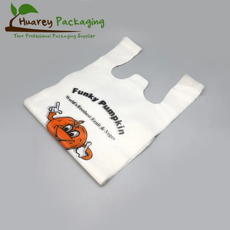 Custom Plastic Trash T-Shirt Bag Biodegradable for Home